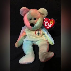 Peace bear TY beanie babie RARE!